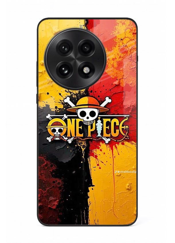 one piece crack texture art OnePlus 13R glass cover pirate anime stylish case