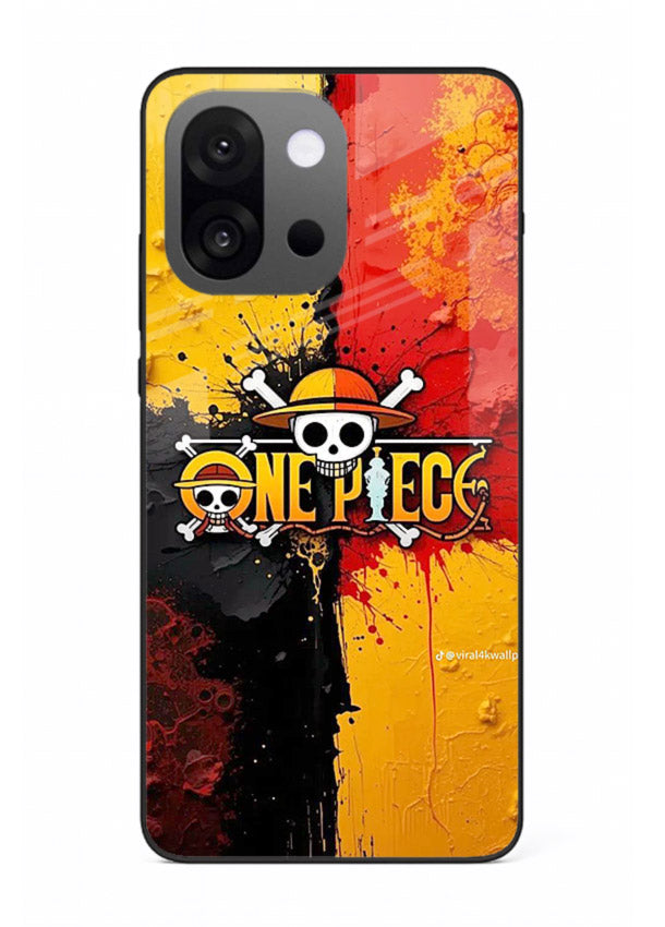 one piece crack texture art OnePlus 13s glass cover pirate anime stylish case