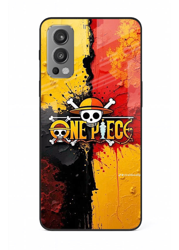 one piece crack texture art OnePlus Nord 2 glass cover pirate anime stylish case