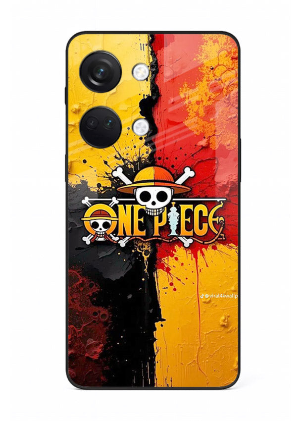 one piece crack texture art OnePlus Nord 3 glass cover pirate anime stylish case