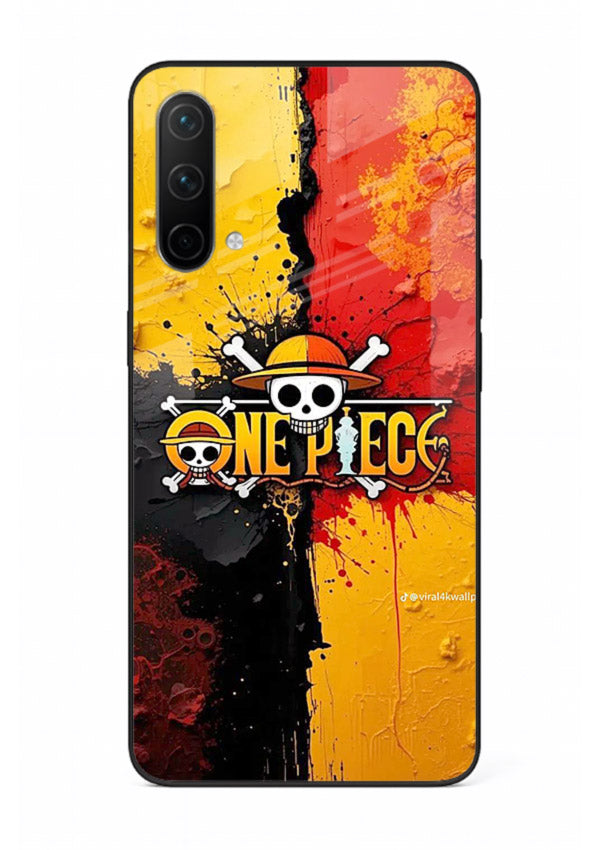 one piece crack texture art OnePlus Nord CE 5G glass cover pirate anime stylish case