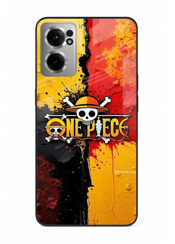 one piece crack texture art OnePlus Nord CE2 5G glass cover pirate anime stylish case