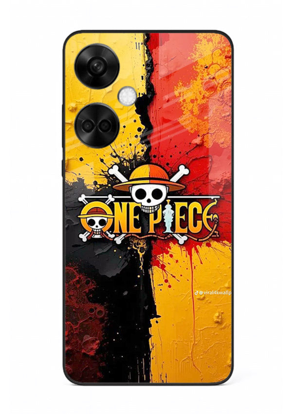 one piece crack texture art OnePlus Nord CE3 glass cover pirate anime stylish case