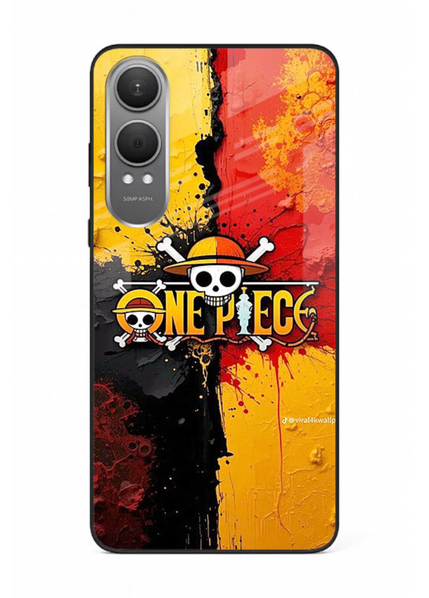one piece crack texture art OnePlus Nord CE4 Lite glass cover pirate anime stylish case