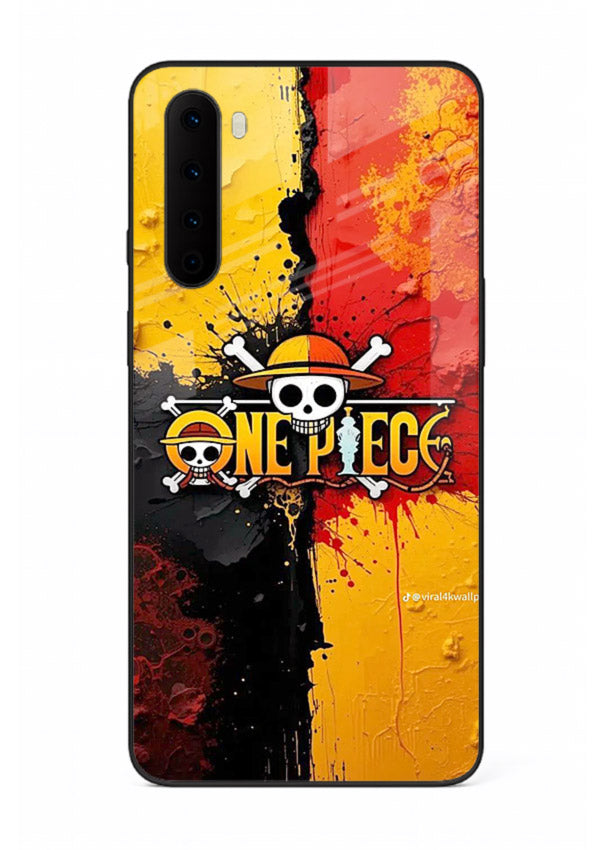 one piece crack texture art OnePlus Nord glass cover pirate anime stylish case