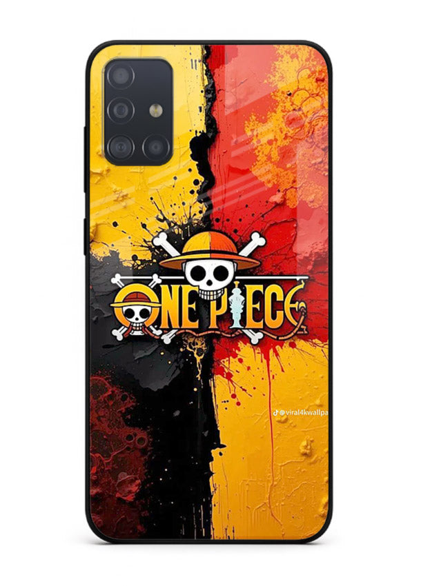 one piece crack texture art Samsung A51 glass cover pirate anime stylish case