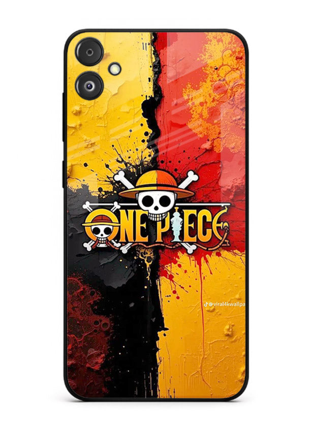 one piece crack texture art Samsung F14 5G glass cover pirate anime stylish case