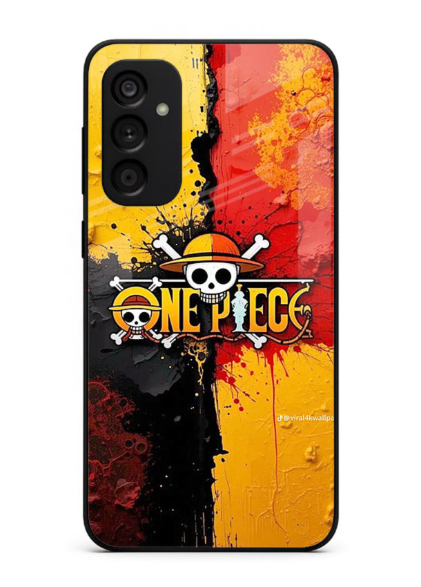 one piece crack texture art Samsung F54 5G glass cover pirate anime stylish case