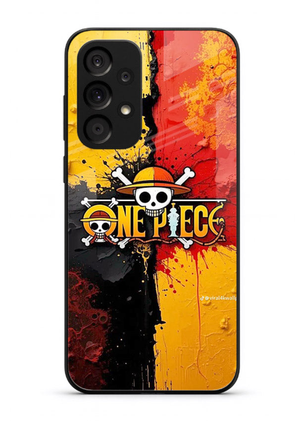 one piece crack texture art Samsung A33 5G glass cover pirate anime stylish case