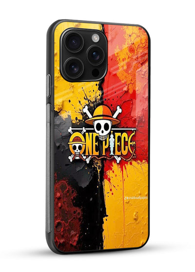one piece crack texture art glossy vibrant premium glass cover pirate anime stylish case - Angle Side