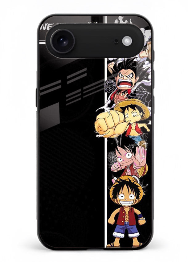 one piece split character anime art iphone 17 air glass cover manga themed case