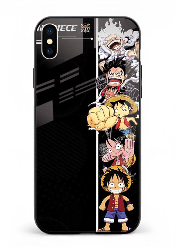 one piece split character anime art iphone xs max glass cover manga themed case