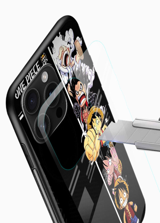one piece split character anime art glossy vibrant premium glass cover manga themed case - Angle Blade