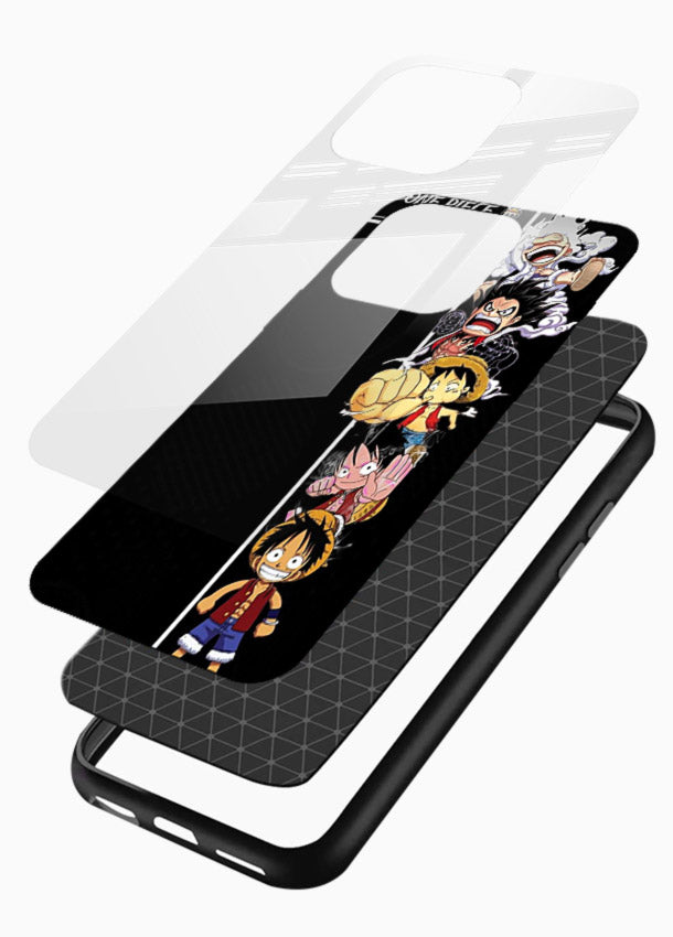 one piece split character anime art glossy vibrant premium glass cover manga themed case - Angle Layers