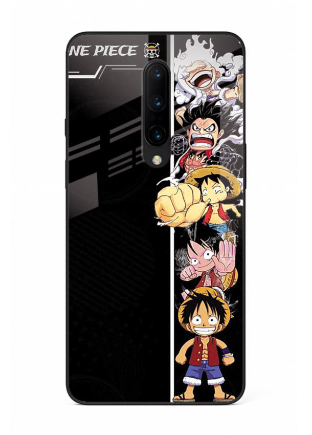 one piece split character anime art OnePlus 7 Pro glass cover manga themed case