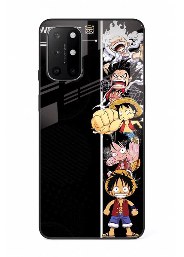 one piece split character anime art OnePlus 8T glass cover manga themed case