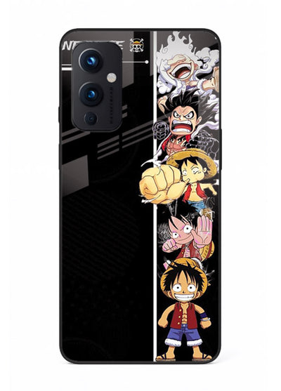 one piece split character anime art OnePlus 9 Pro glass cover manga themed case