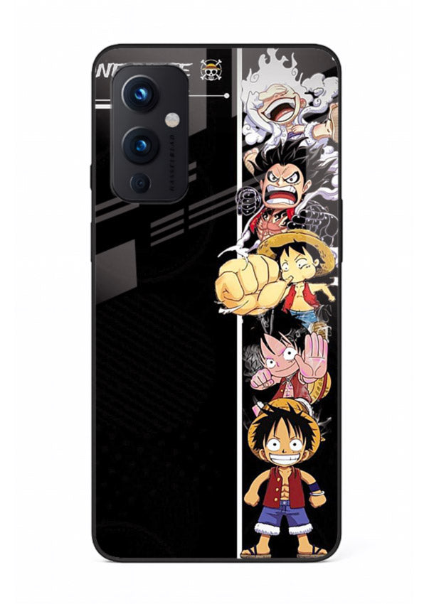 one piece split character anime art OnePlus 9 Pro glass cover manga themed case