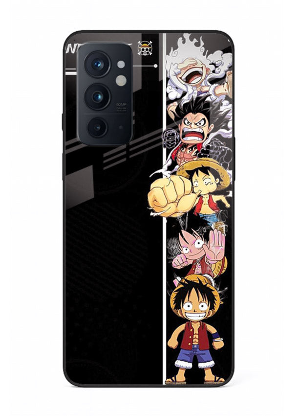 one piece split character anime art OnePlus 9RT glass cover manga themed case