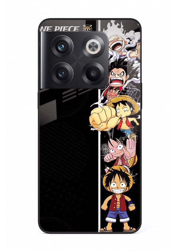 one piece split character anime art OnePlus 10T glass cover manga themed case
