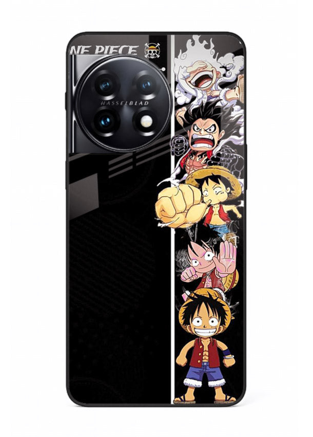one piece split character anime art OnePlus 11R glass cover manga themed case