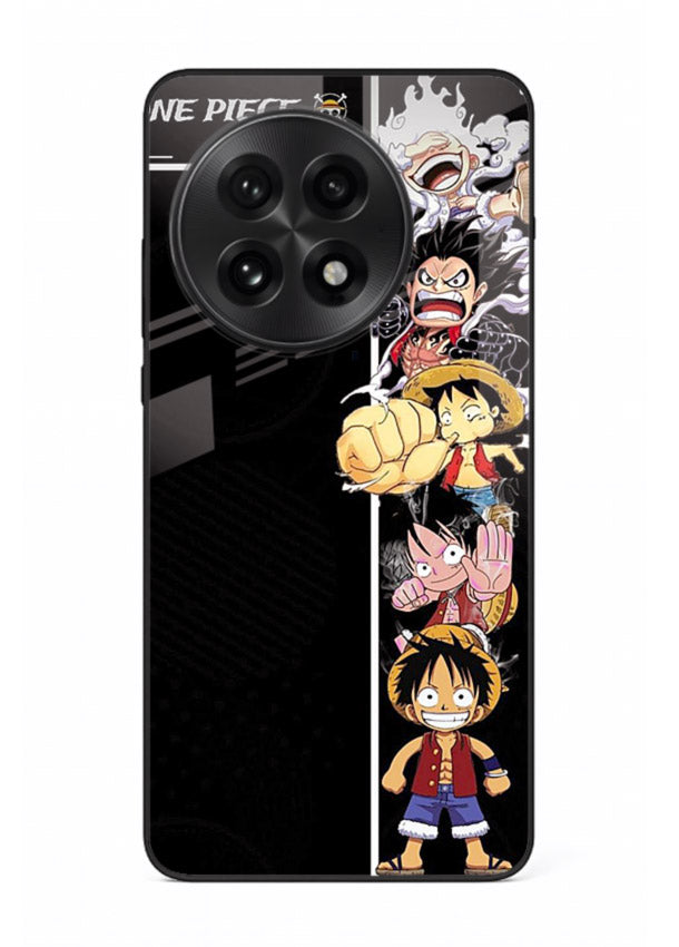 one piece split character anime art OnePlus 13R glass cover manga themed case