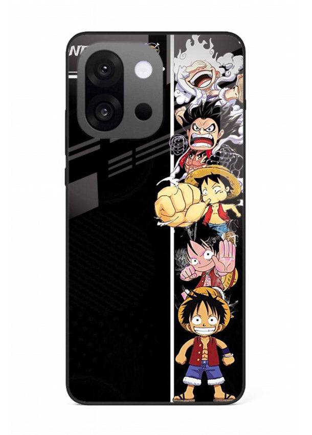 one piece split character anime art OnePlus 13s glass cover manga themed case