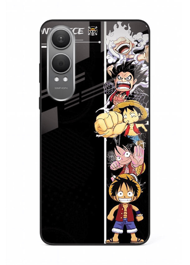 one piece split character anime art OnePlus Nord CE4 Lite glass cover manga themed case