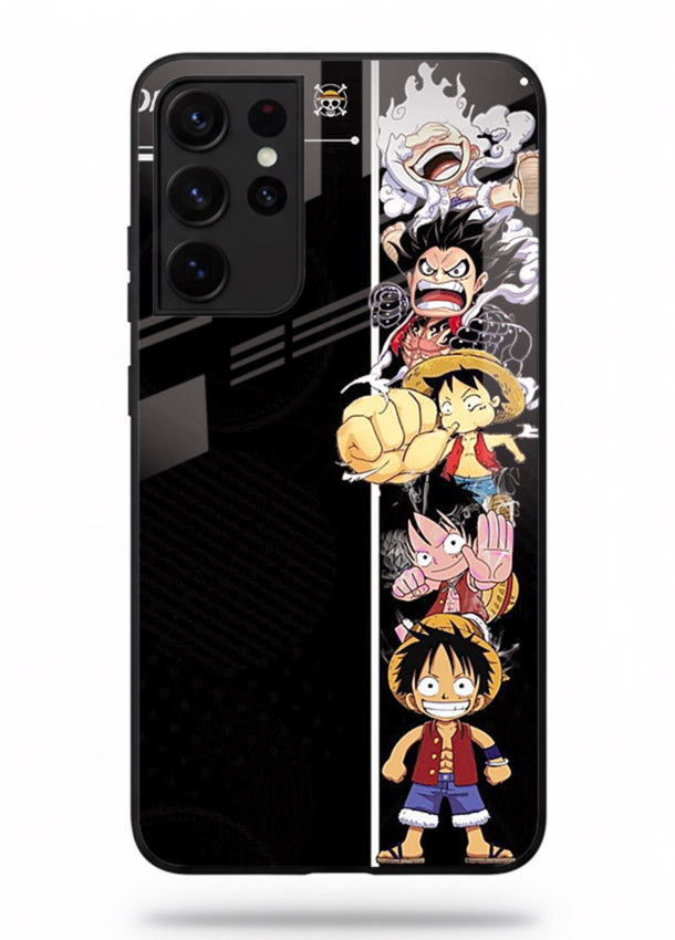 one piece split character anime art Samsung S21 Ultra glass cover manga themed case