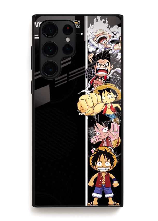 one piece split character anime art Samsung S25 Ultra glass cover manga themed case