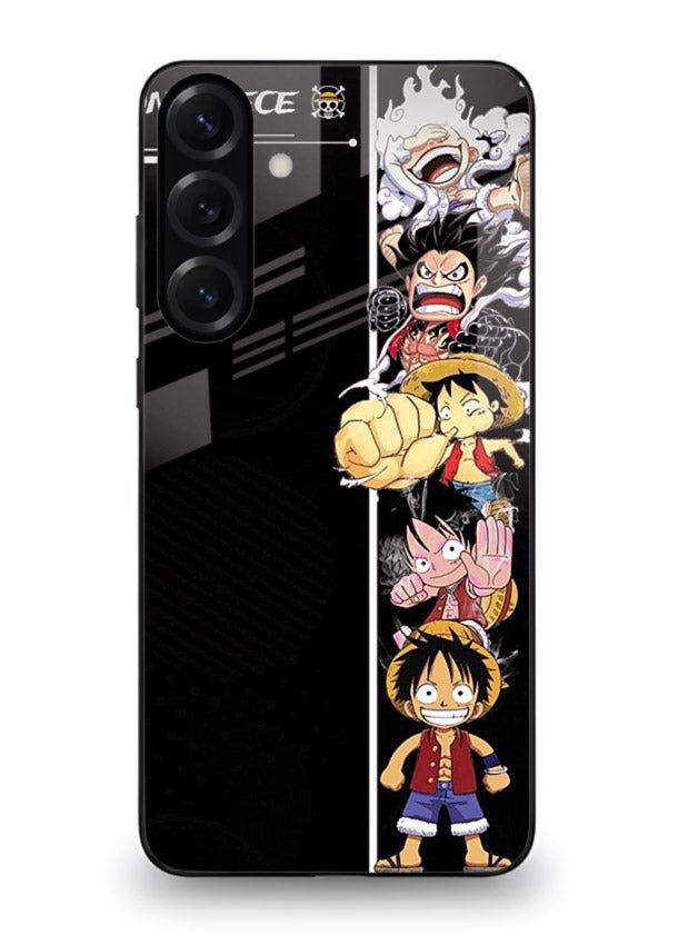one piece split character anime art Samsung M54 5G glass cover manga themed case