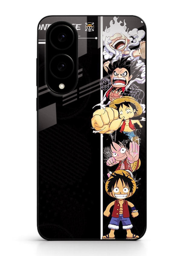 one piece split character anime art Samsung S25 Edge glass cover manga themed case