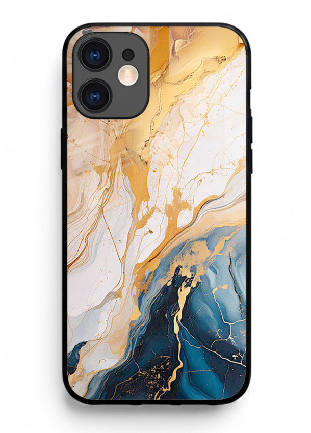 Opal Gemstone Bubbles iphone 11 glass back cover with iridescent opal marble texture