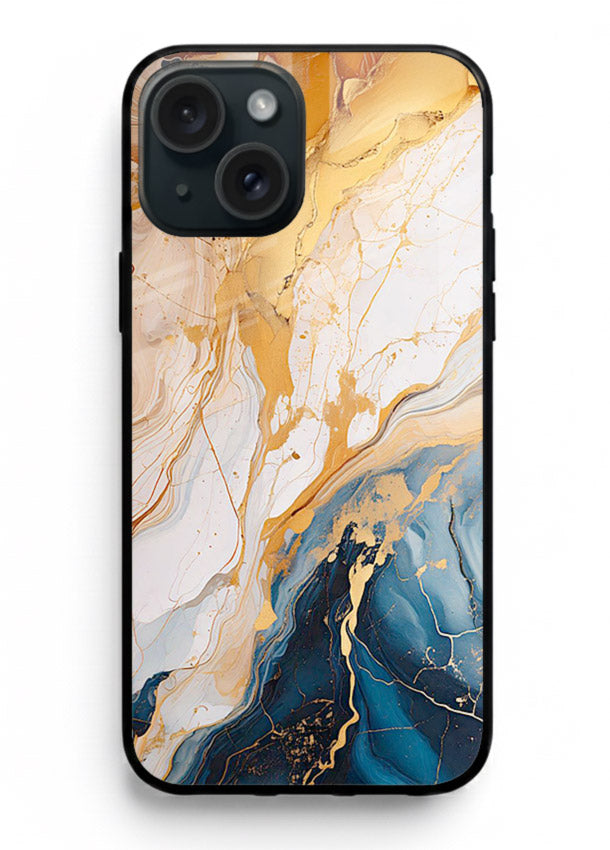 Opal Gemstone Bubbles iphone 15 plus glass back cover with iridescent opal marble texture