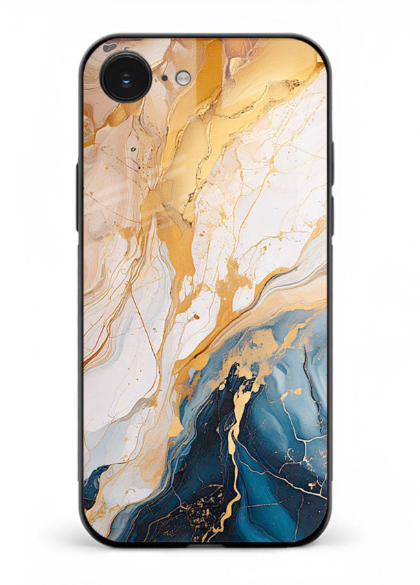 Opal Gemstone Bubbles iphone 16e glass back cover with iridescent opal marble texture