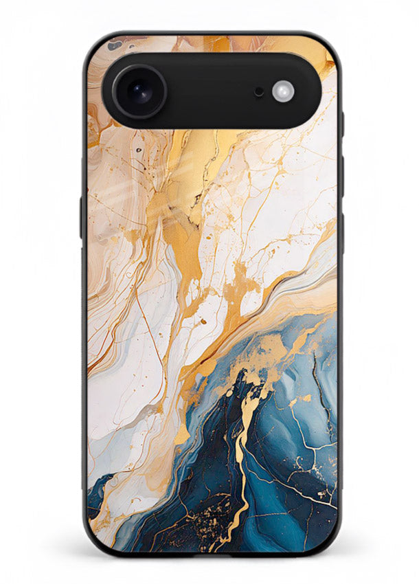 Opal Gemstone Bubbles iphone 17 air glass back cover with iridescent opal marble texture