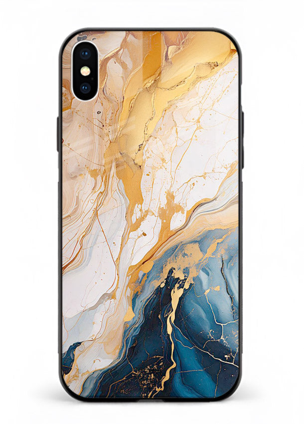 Opal Gemstone Bubbles iphone xs max glass back cover with iridescent opal marble texture