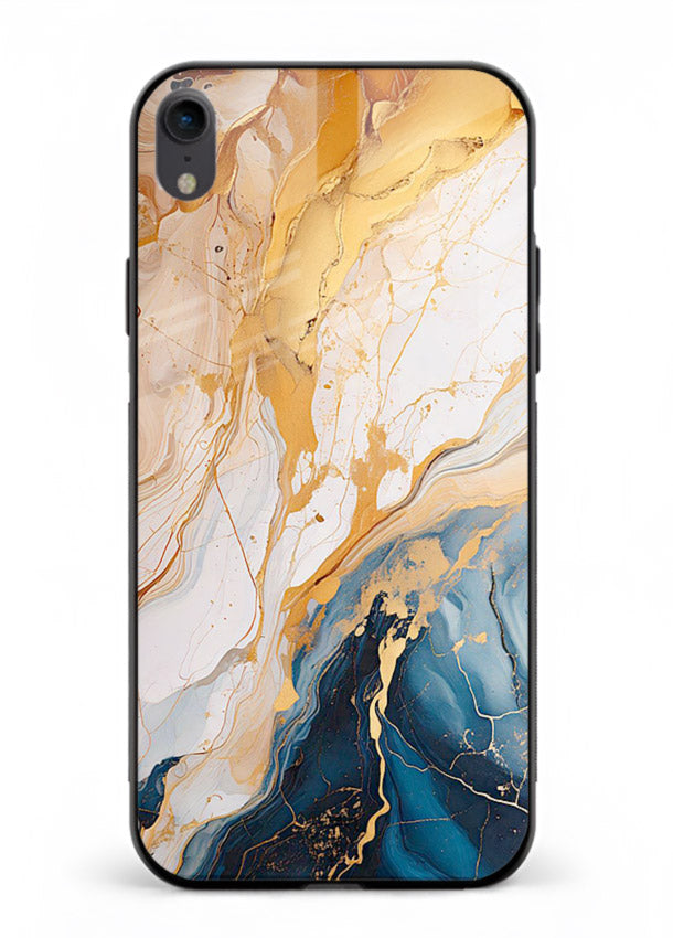 Opal Gemstone Bubbles iphone xr glass back cover with iridescent opal marble texture