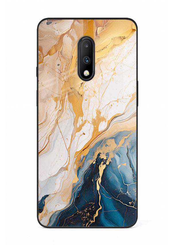 Opal Gemstone Bubbles OnePlus 7 glass back cover with iridescent opal marble texture