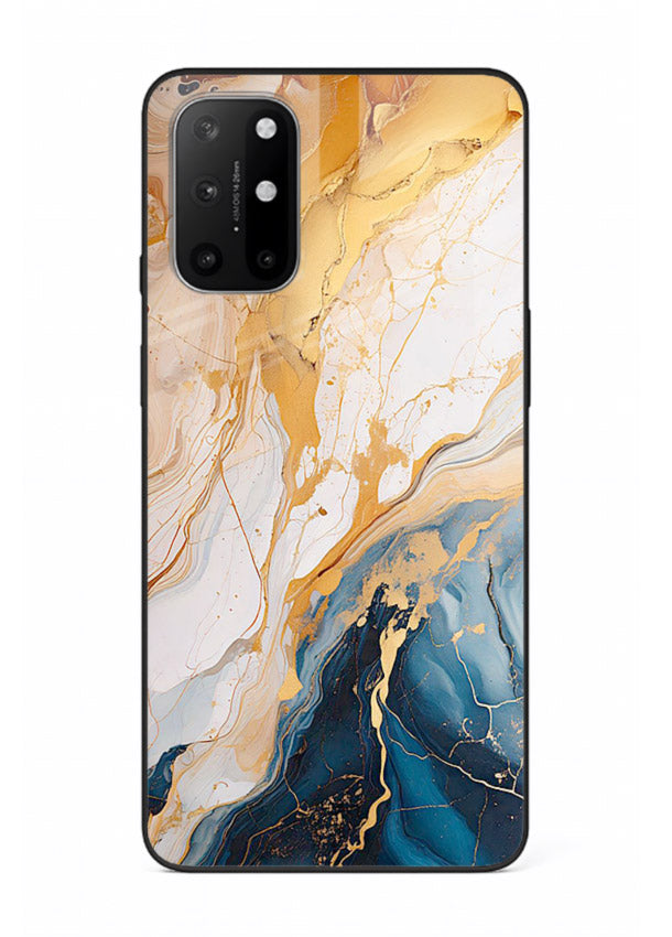 Opal Gemstone Bubbles OnePlus 8T glass back cover with iridescent opal marble texture
