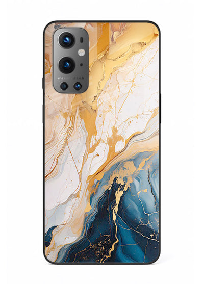 Opal Gemstone Bubbles OnePlus 9 glass back cover with iridescent opal marble texture
