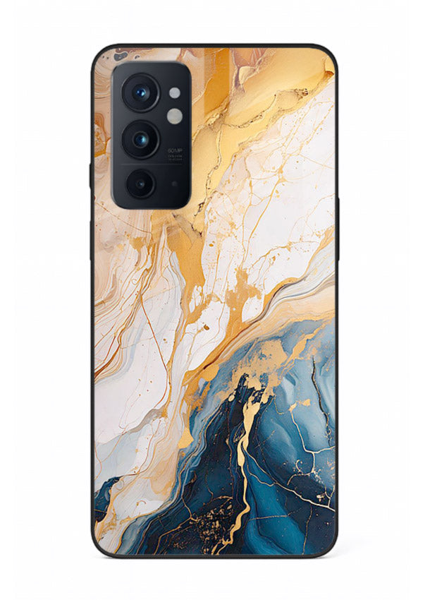 Opal Gemstone Bubbles OnePlus 9RT glass back cover with iridescent opal marble texture