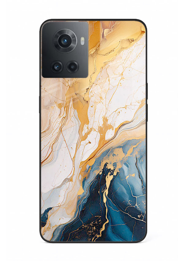 Opal Gemstone Bubbles OnePlus 10R glass back cover with iridescent opal marble texture