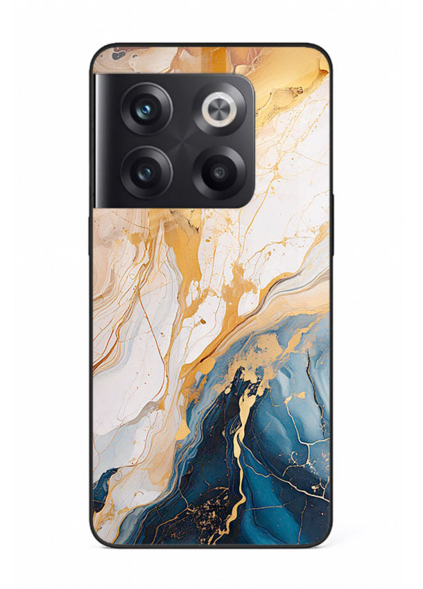 Opal Gemstone Bubbles OnePlus 10T glass back cover with iridescent opal marble texture
