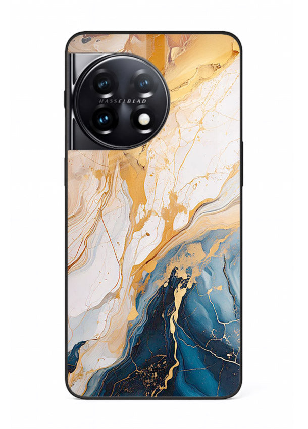Opal Gemstone Bubbles OnePlus 11R glass back cover with iridescent opal marble texture