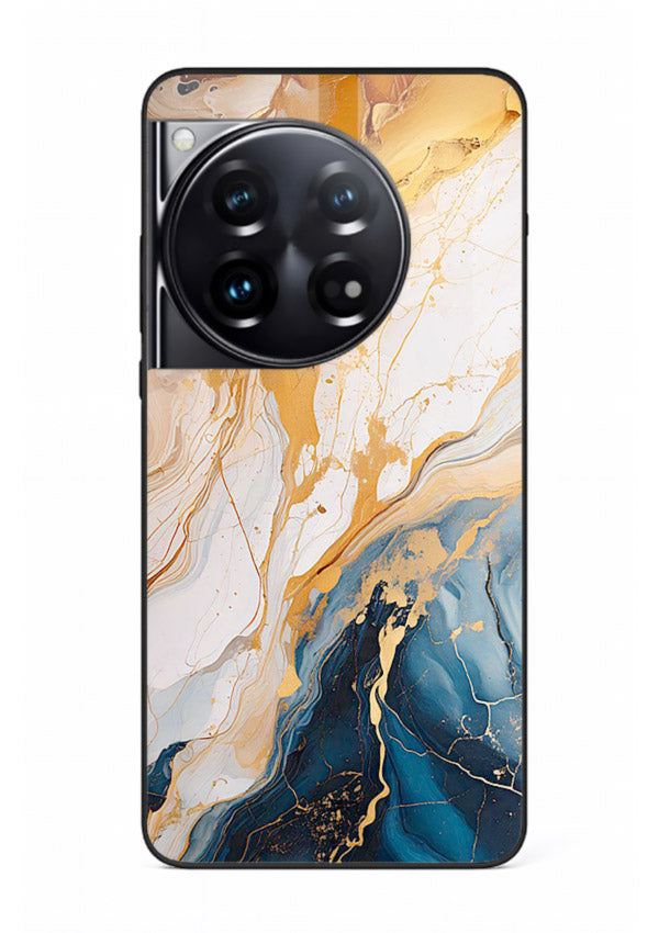 Opal Gemstone Bubbles OnePlus 12 glass back cover with iridescent opal marble texture