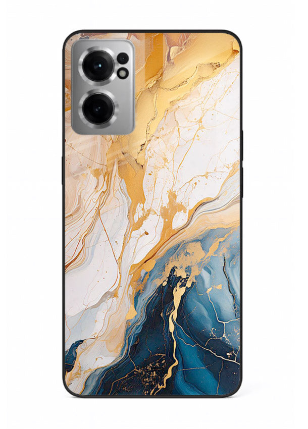 Opal Gemstone Bubbles OnePlus Nord CE2 5G glass back cover with iridescent opal marble texture