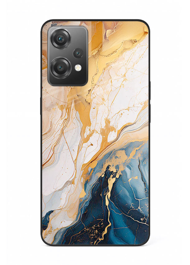 Opal Gemstone Bubbles OnePlus Nord CE2 Lite 5G glass back cover with iridescent opal marble texture