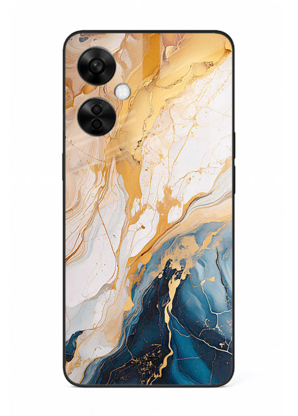 Opal Gemstone Bubbles OnePlus Nord CE3 Lite glass back cover with iridescent opal marble texture