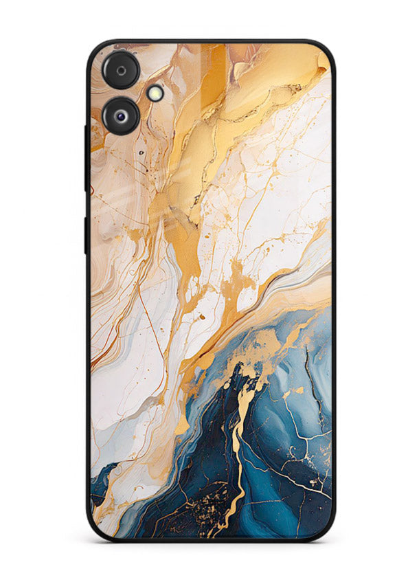 Opal Gemstone Bubbles Samsung F04 5G glass back cover with iridescent opal marble texture